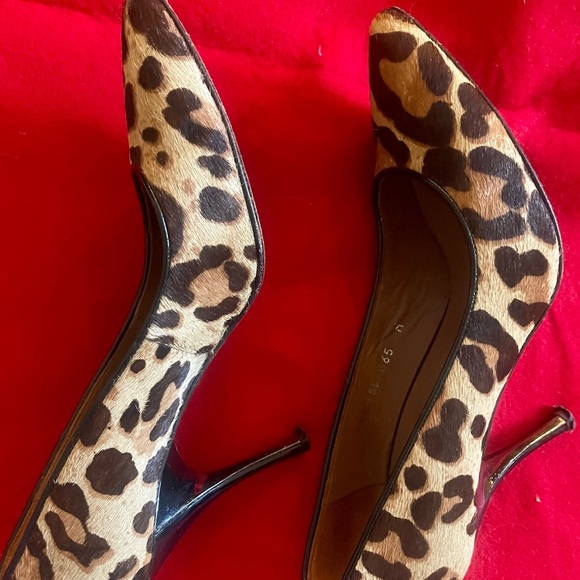 Donald J Pliner Calf Hair Cheetah Print Pump Size 6.5 Made in Spain - Picture 5 of 7
